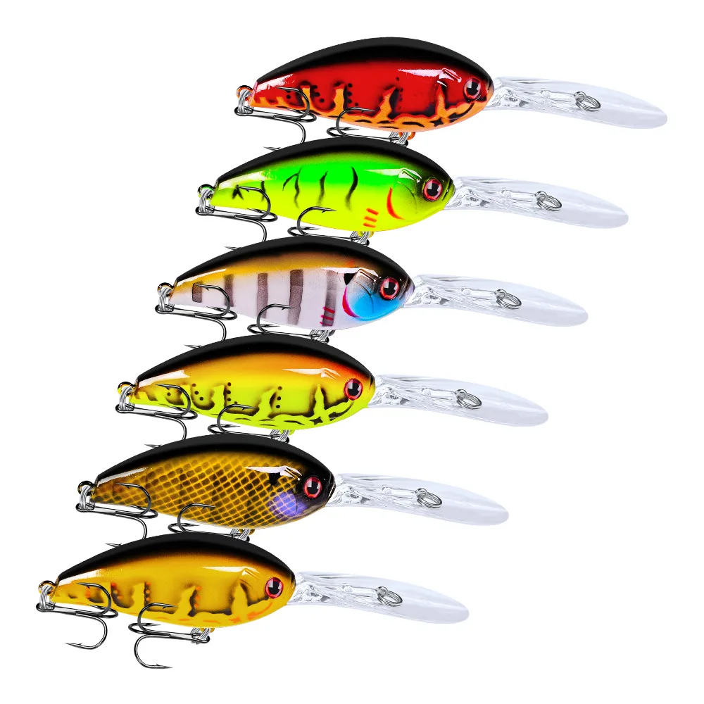 

PROBEROS 6pcs Fishing Lure Set 17.5g 11.5cm Hard Artificial Swimbait Lures 6 Color Crankbait Fish Baits #6 Treble hook dw1043
