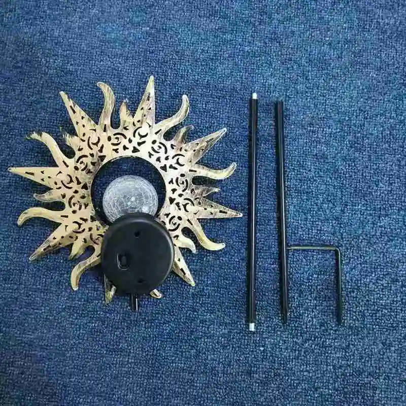 

Solar Ground Plug Outdoor Landscape Lamp Iron Art Lawn Lanterns Retro Sun Decorative Fame Courtyard Projection Garden Moon A7Z6
