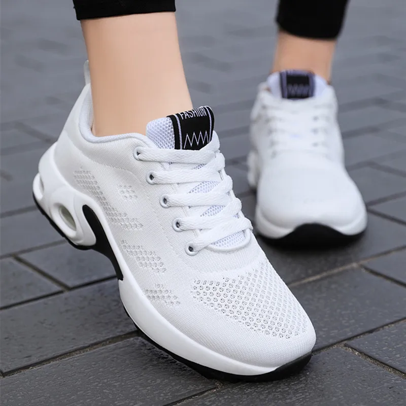 Spring/Autumn The New All-match Casual 2021 Women Shoes Mesh (Air mesh) Round Toe Lace-up Fashion Breathable High Quality Solid