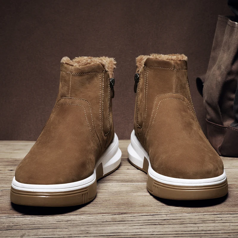 Мужские зимние ботинки с высоким берцем водонепроницаемая обувь из хлопка