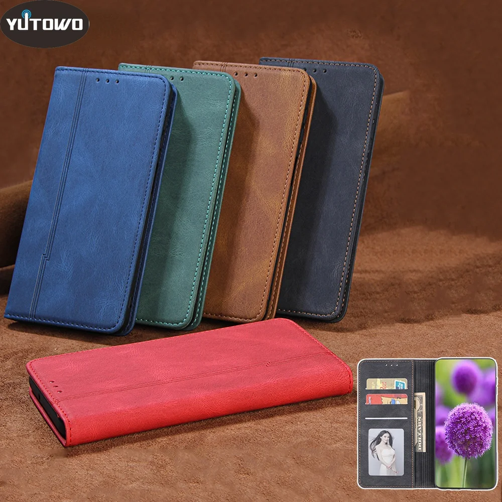 Flip Wallet case For Samsung Galaxy S21 S20 FE S10 E S9 S8 Note 20 9 10 Plus Soft Silicone Strong Magentic Phone Leather Cover