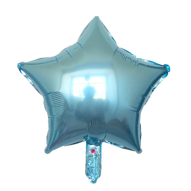 6 шт. детский душ Globos 18 дюймов Белый розовое золото Звездные гелиевые фольгированные шары день рождения девочки мальчика 1st вечерние Принадлежности Декор чистый цвет - Цвет: Синий