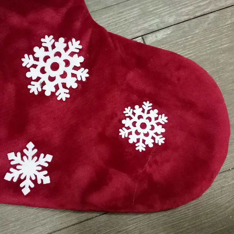 Тканевые рождественские носки с подвеской, Рождественская елка, лось, снежинка, орнамент, Рождественские узоры, принт, вечерние украшения для дома, подарочный пакет