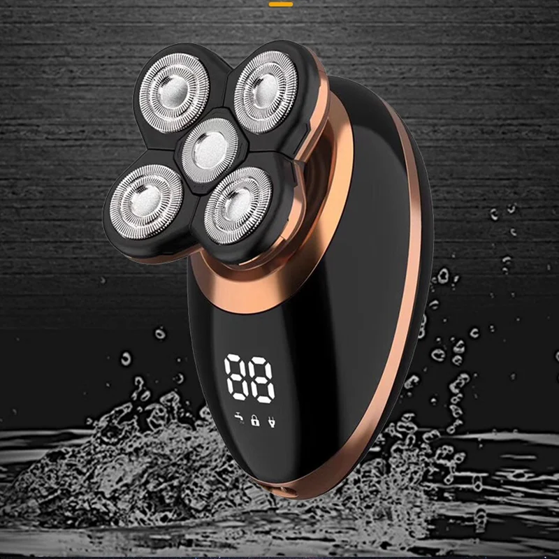 

Electric shaver 5 in 1 razor bald head clipper USB rechargeable men grooming whole body washable LCD display shaving machine