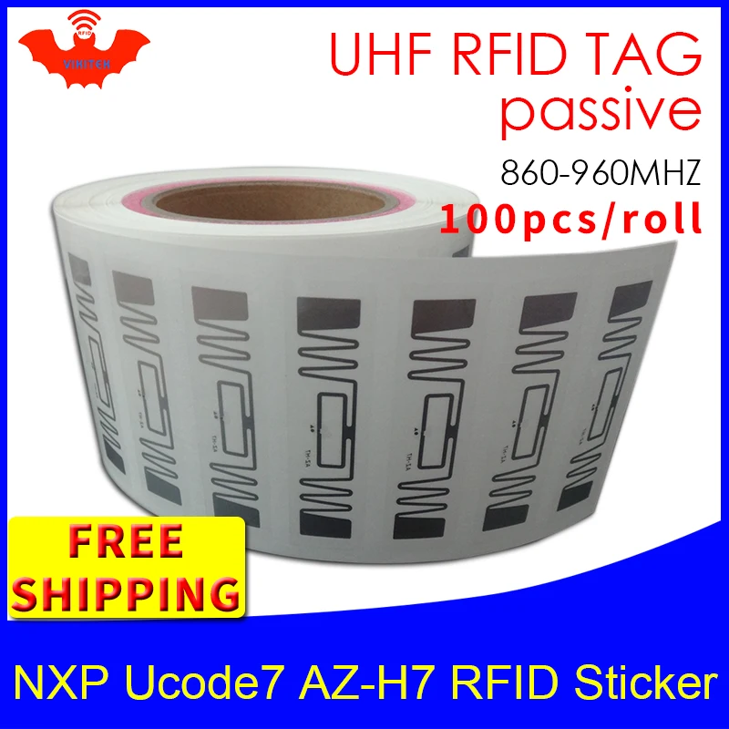 UHF RFID tag EPC 6C sticker NXP Ucode7 AZ-H7 wet inlay 915mhz868mhz860-960MHZ 100pcs free shipping adhesive passive label | Безопасность