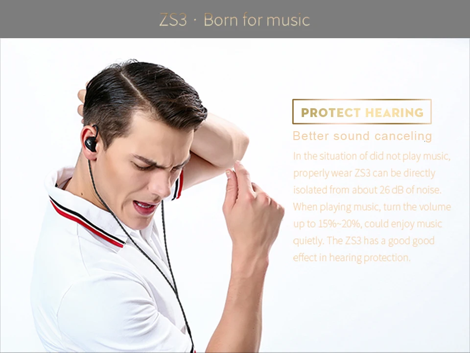 KZ ZS3 1DD эргономичный съемный кабель наушники в ухо аудио мониторы шумоизоляция HiFi музыка спортивные наушники с микрофоном