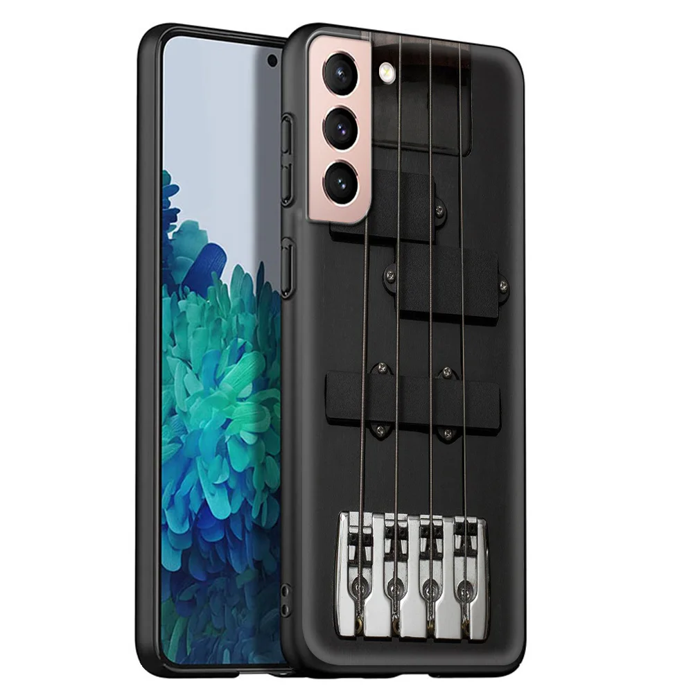 

Bass Guitarra Silicone TPU Case For Samsung Galaxy S20 FE S21 S20 Ultra S10E S10 Lite S9 S8 Plus 5G Luxury Phone Coque