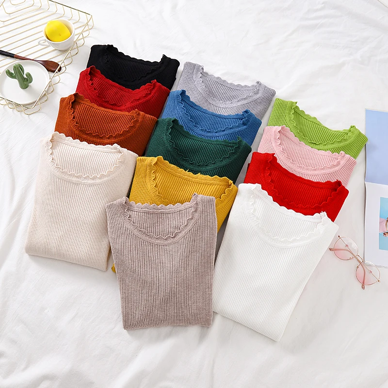 Женский вязаный свитер с высоким воротником однотонный теплый пуловер джемпер