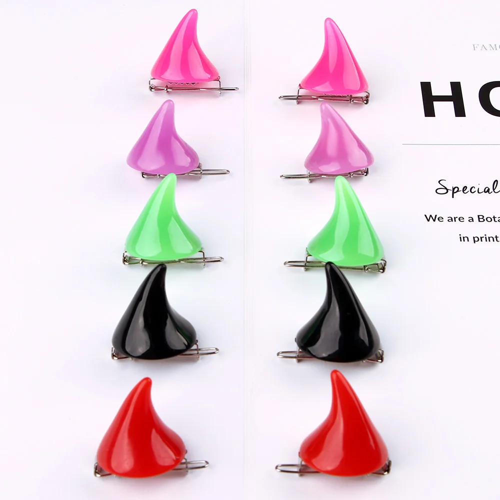 

2 Pcs Girl Stereo Devil Horns Ears Hairpins Barrettes Hair Head Bands Clip Hairgrips headband hairband Headwear Accessories