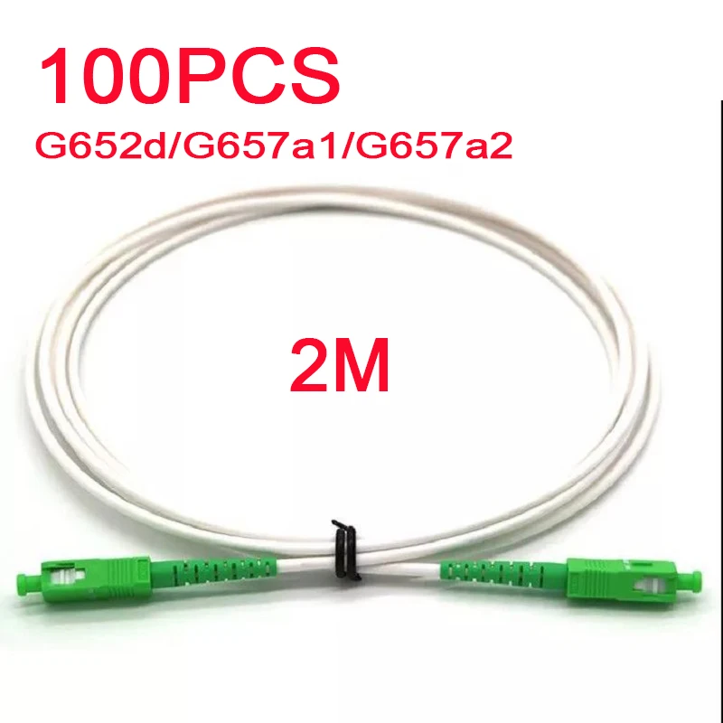 

100PCS 2M New Arrival SC/APC SM G652D/G657A1/G657A2 SX Core 3.0mm Milky White LSZH Jacket Fiber Optic Patch Cord