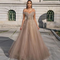 sevintage beading crystal long tulle prom dresses off shoulder lace appliques evening gowns saudi arabic party dress