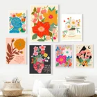 Настенная картина с изображением цветов птицы грибов Monet, скандинавские постеры и принты для украшения гостиной