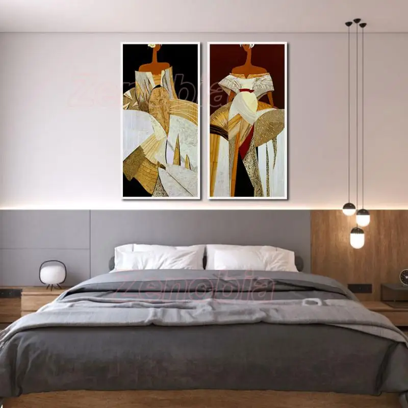 

Nordic Abstract Poster White Gold Skirt Canvas Painting Wall Art Home Decoration Hd Print Pictures for Bedroom and Living Room