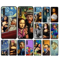 fhnblj van gogh mona lisa funny art phone case for huawei p 8 9 10 20 30 40 lite pro psmart case