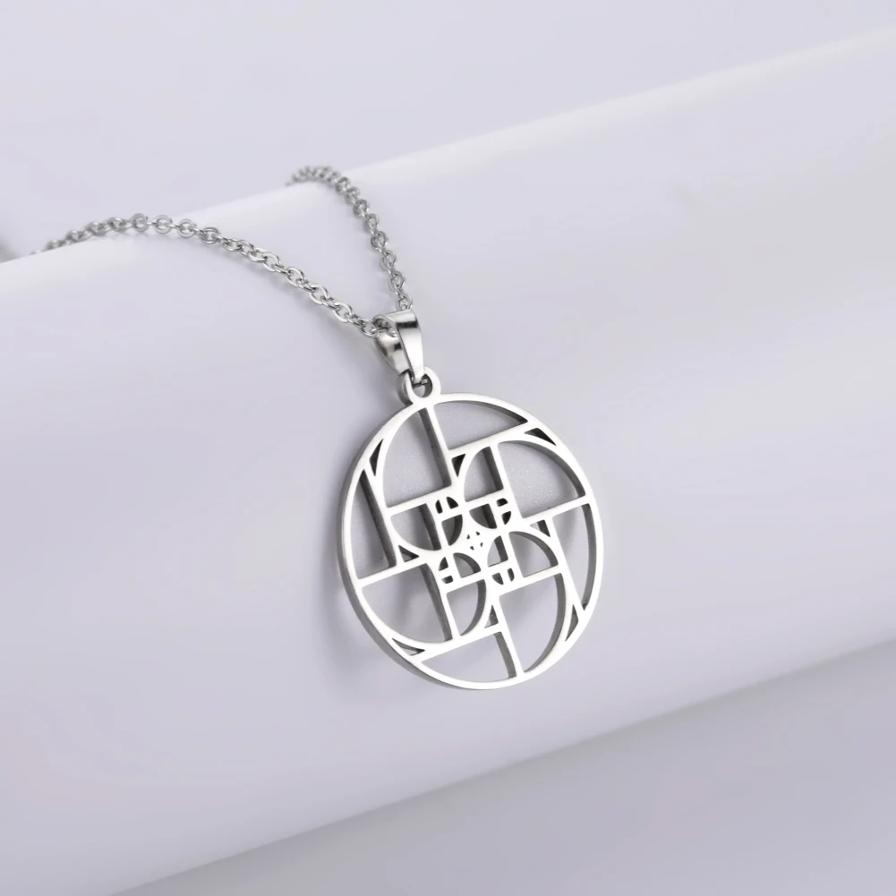 LIKGREAT Fibonacci Золотое колье с подвеской в форме спирали кубические ожерелья Metatron для