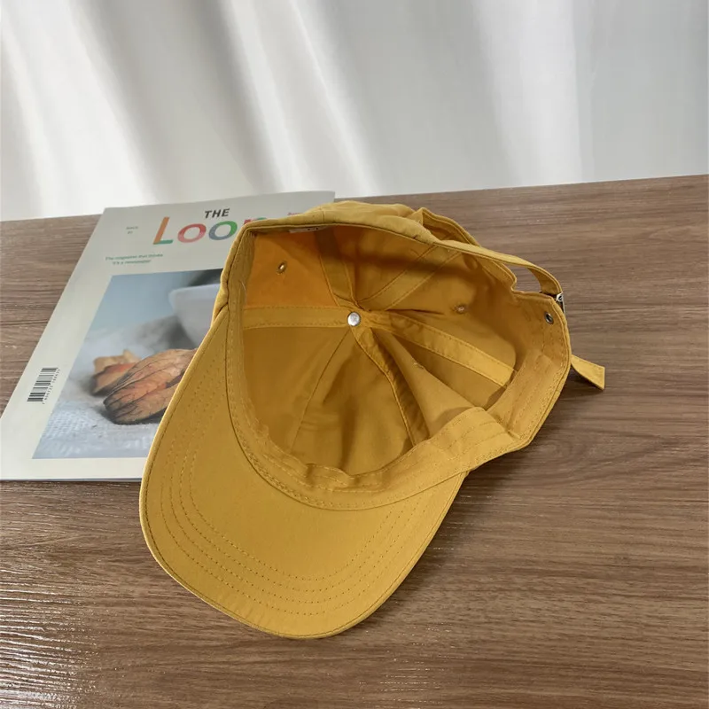 Unisex Hiphop Baseball Cap Letter Label Embroidery Pattern Solid Color Soft Top Casual Sun Protection Stylish Caps 6 Colors
