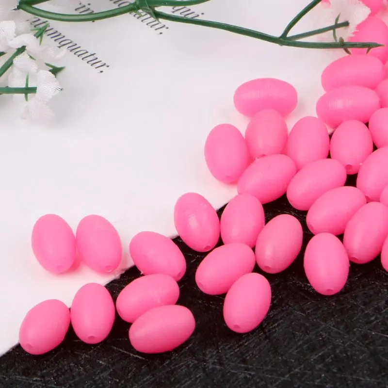 

100Pcs Oval Luminous Fishing Lures Fishing Beads Sea Hard Floating Float Tackles