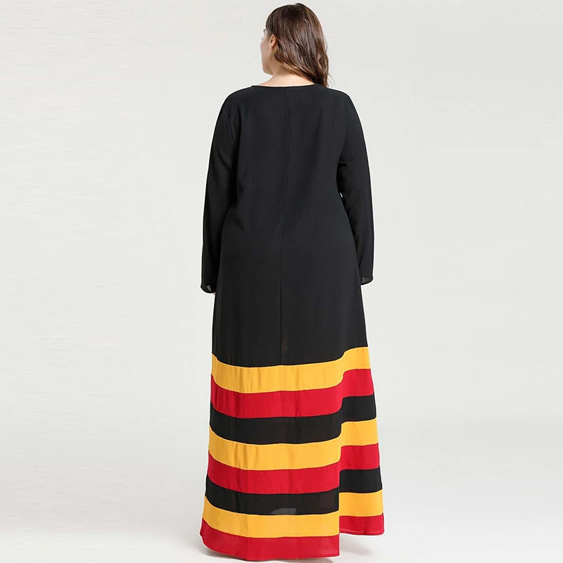 

Fashion Middle East Islamic Large Size Women's Arab Turkey Embroidered Casual Big Swing Muslim Dress Kaftan Oman Dubai Style