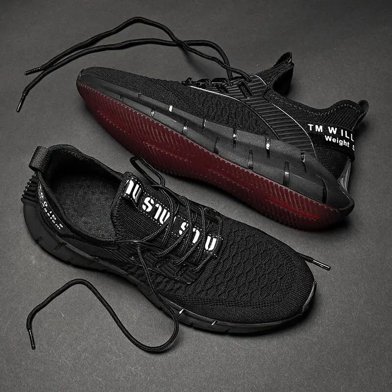 

Spring new breathable student running casual shoes fashion trendy shoes flying woven sports shoes men