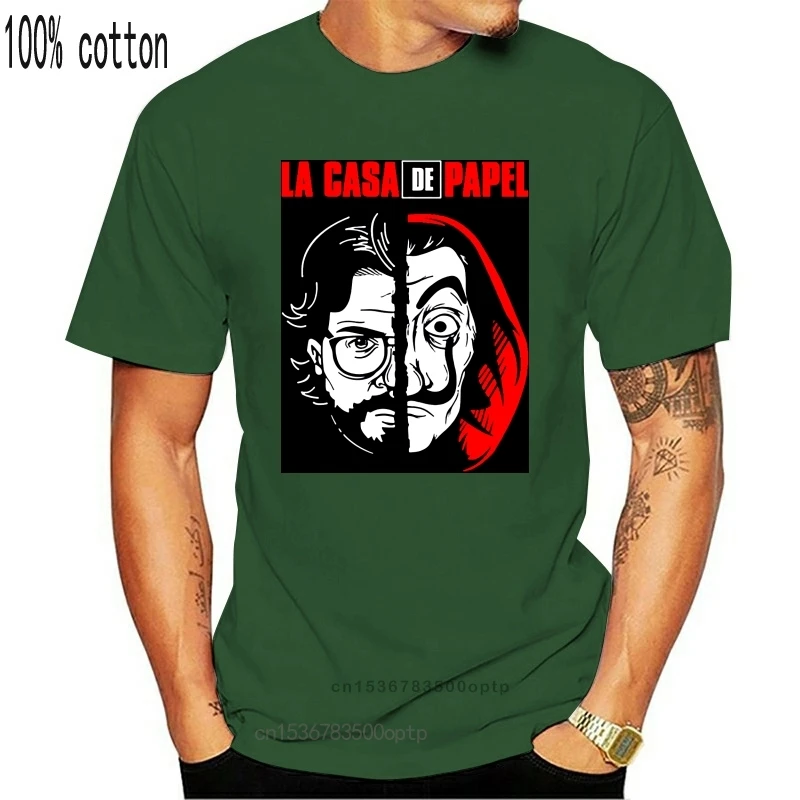 

Новинка, Мужская футболка с принтом La Casa De Papel Dali, футболка для ТВ-шоу, Мужская футболка с принтом фанатов, ограбление денег