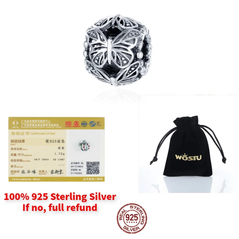 Подвеска из серебра 925 пробы с бусинами в виде божьей коровки пчелы бабочки