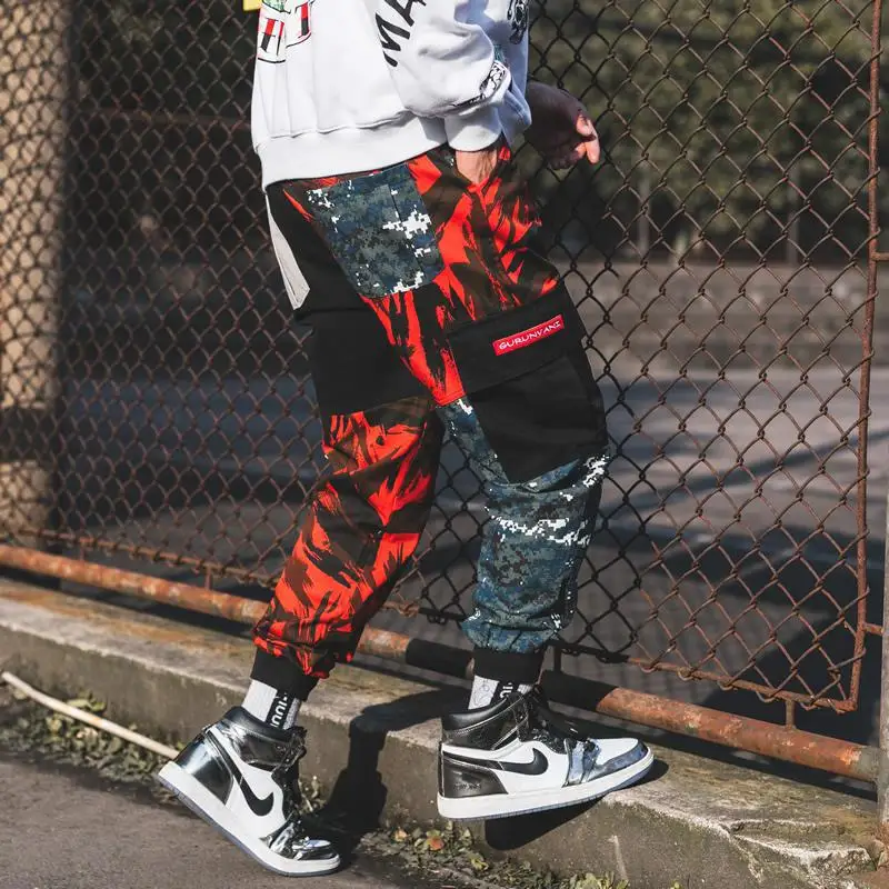 

Men's Camouflage Cargo Pants Many Pockets Military Uniform Tactical Pants Hip Hop Streetwear Elastic Waist Trousers Plus Size