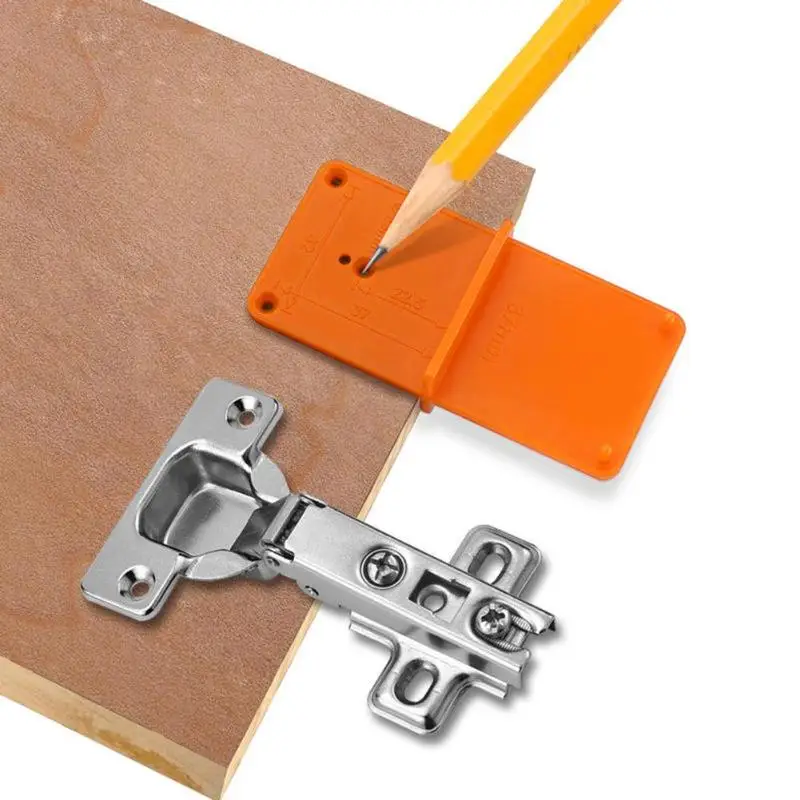 

Hinge Hole Drilling Guide 35/40mm Punch Hinge Drill Hole Opener Locator Hinge Installation Door DIY Template Woodworking Tool