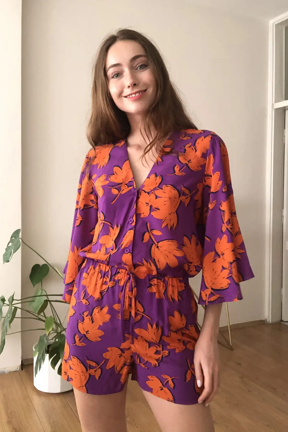 Пижамный комплект из вискозы с цветочным принтом THMSS20PT0283 | Мужская одежда