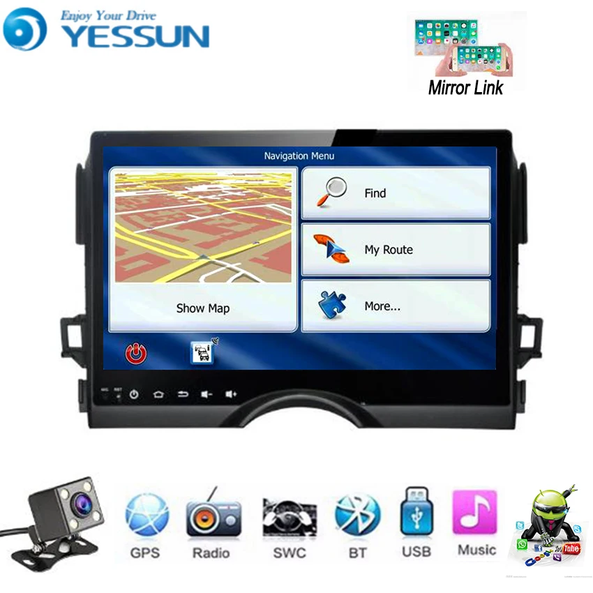 Автомобильный мультимедийный плеер YESSUN Android для Toyota Mark X 2009 ~ 2018 GPS-навигация