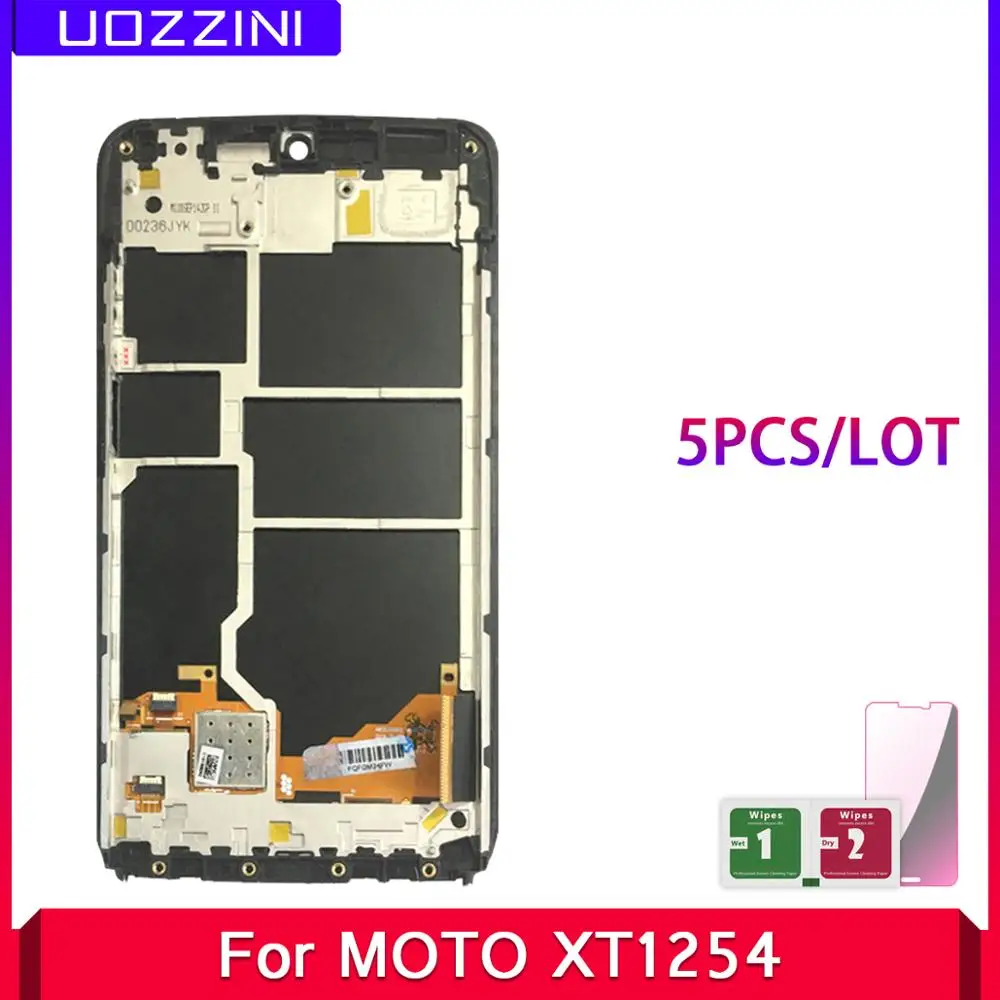 5 шт. ЖК дисплей для Motorola Droid Turbo XT1254 сенсорный экран и рамка Moto Maxx XT1225