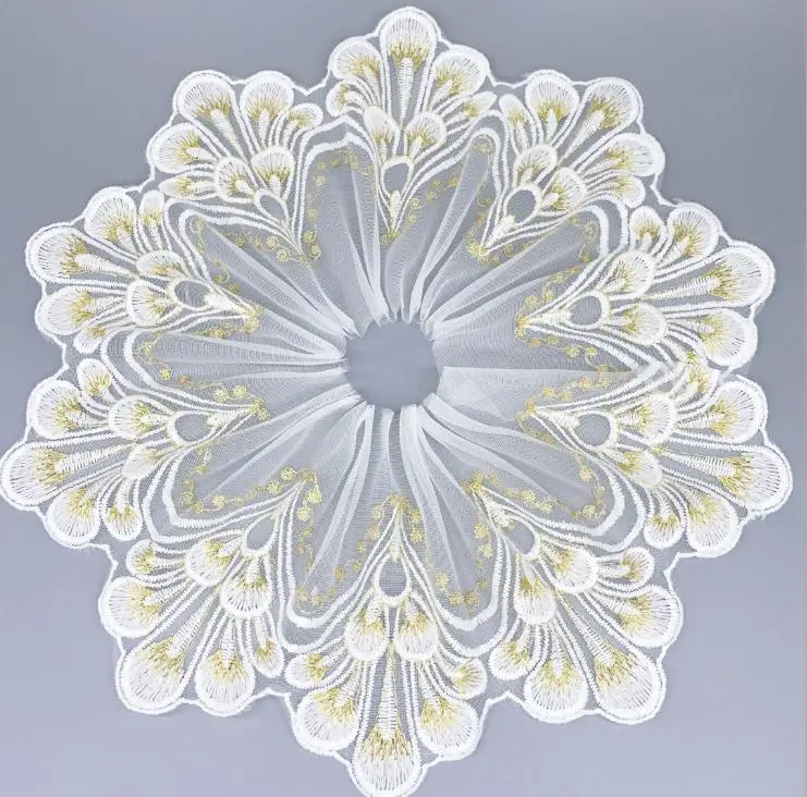 

5Yards/ Lot 18cm Wide water drop styling yarn gold Line Lace Fabric Decoration Garment Accessories Trim