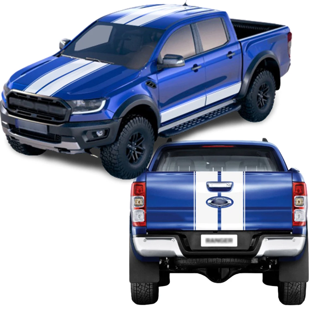 

5 Pcs Car Stickers Car Accessories Fit For Ford Ranger 2015 2016 2017 2018 Hood Side Door Roof Door Stripe Graphic Car Decals
