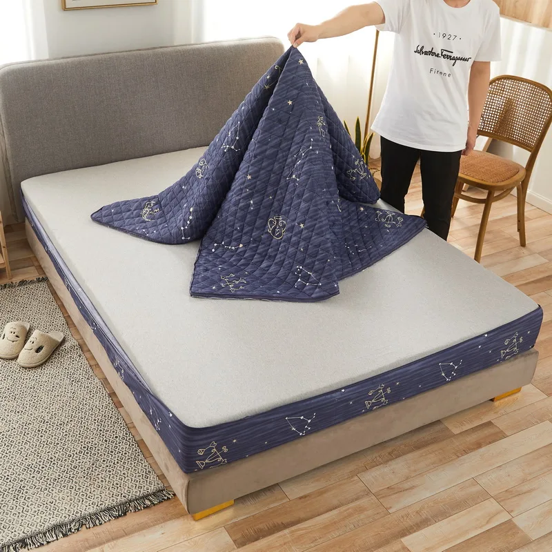 Version A /B Six Sides All Inclusive Quilted Mattress Cover Embossed King Protector Anti Dust Mite | Дом и сад