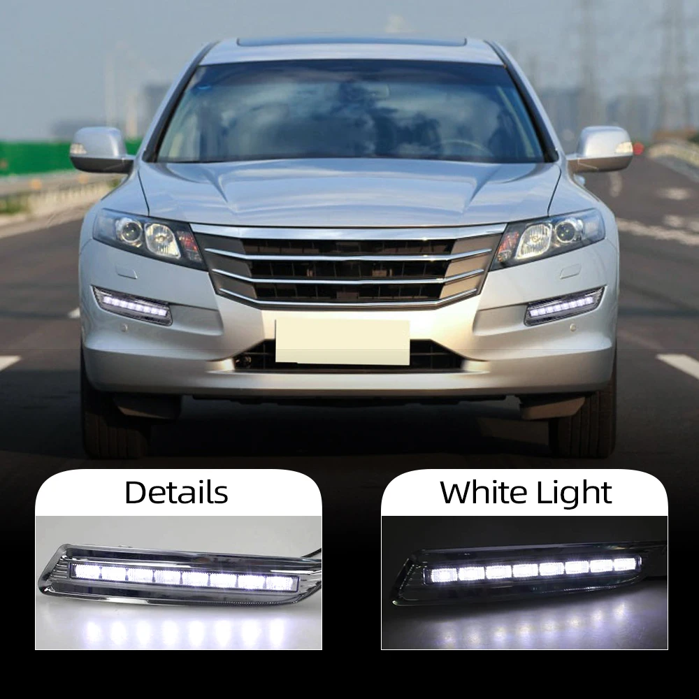 Автомобиль мигает 2 шт. drl для Honda Crosstour 2011 2012 2013 DRL Противотуманные фары Крышка