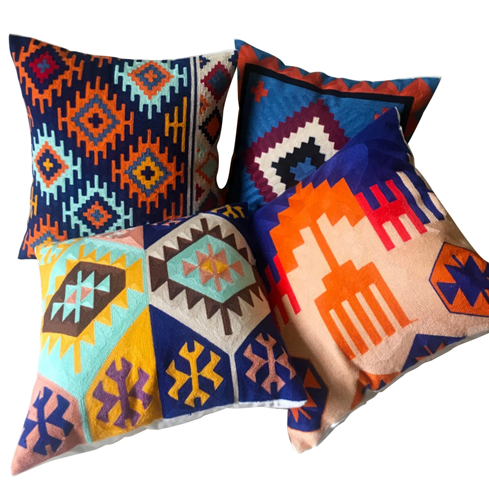 

Pillowcase Floral Embroidery Square Throw Pillowcase Cushion Covers Pillow Accessories