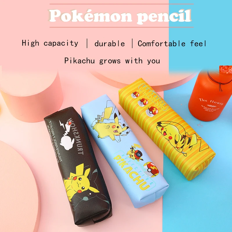 

Pokemon Pikachu large capacity pencil case four layer canvas primary and secondary school stationery pencil case birthday gift