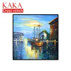 Наборы для вышивки крестиком, наборы для вышивки с напечатанным рисунком, 11ct-холст для домашнего декора, пейзаж Full NCKS035