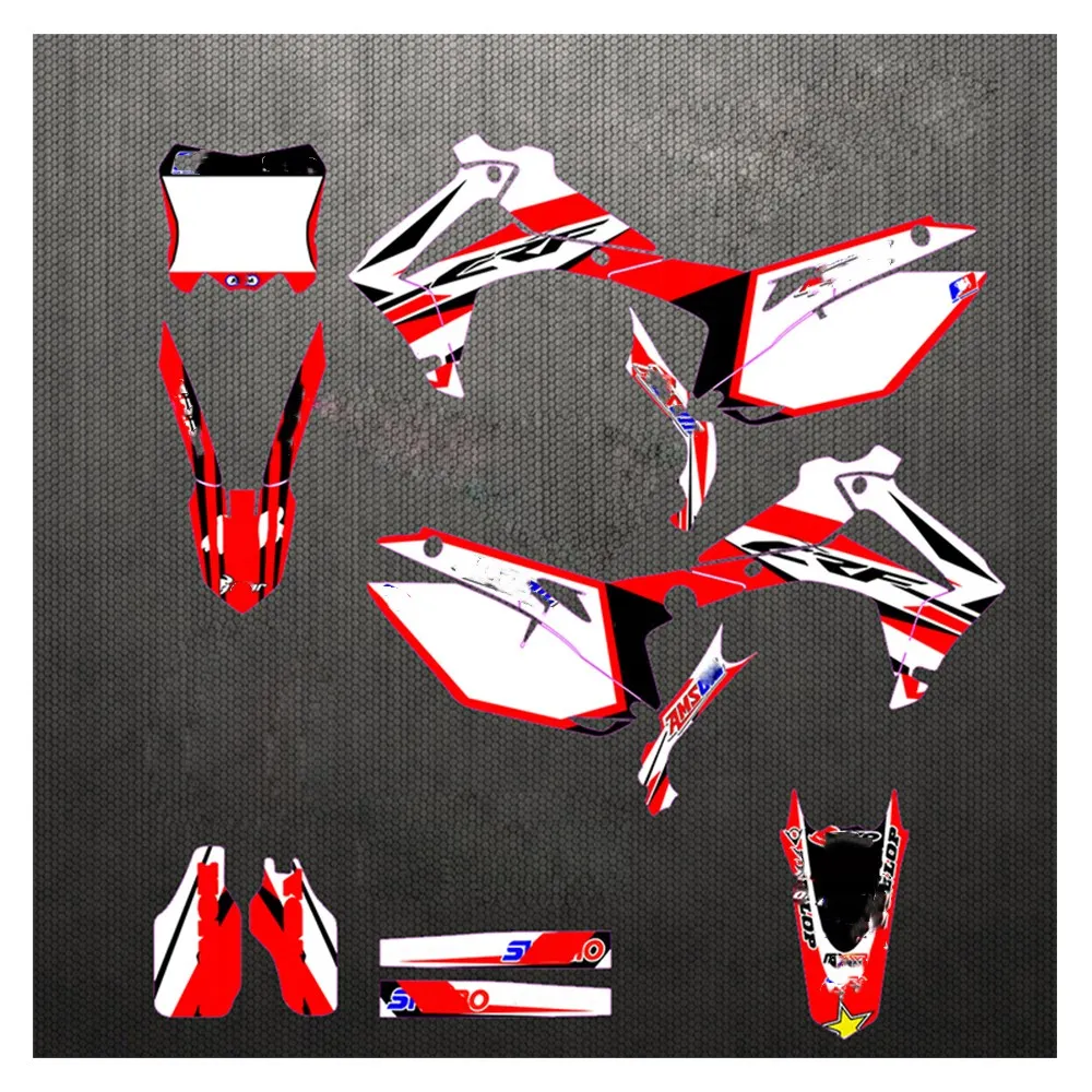 Для Honda CRF250 CRF 2502014 2015 2016 2017 CRF450 450 2013 2014 Полные наклейки DIY настраиваемые цифры