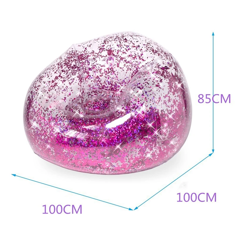 

New Design Adult Home Outdoor One Seat Inflatable Clear Sofa with Glitter Transparent Round Ball Shape Air Chairs