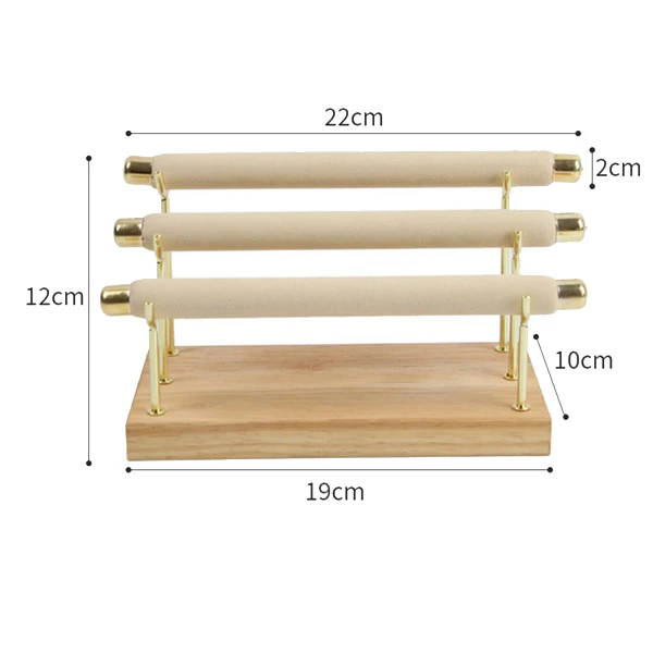 

2Pcs Wooden Jewelry Display Stand Ring Stand T-Bar Display Bracelet Anklet Jewelry Display Stand Packaging Jewelry Tools