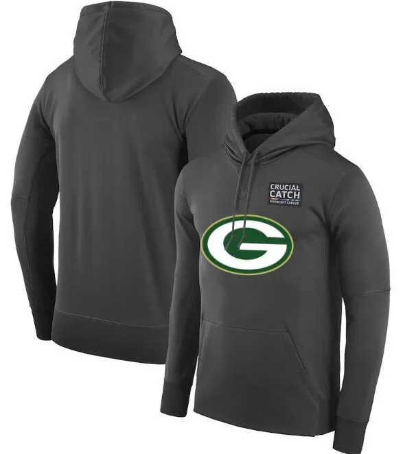 

Green Bay Crucial Catch Performance Packers Men Anthracite Hoodie
