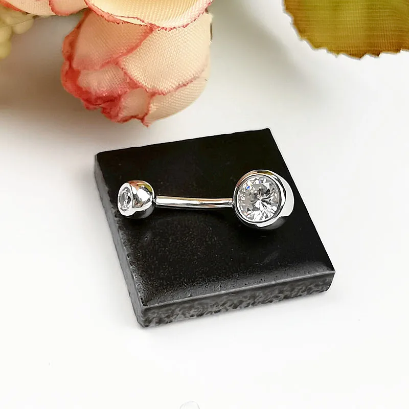 Серебряное кольцо для пупка с пуговицами живота ювелирное изделие пирсинга