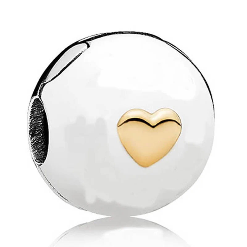 

Real Pave Heart Poetic Blooms Fixed Bright Star Globe Clip Charm 925 Sterling Silver Original Beads Fit Fashion Bracelet Jewelry