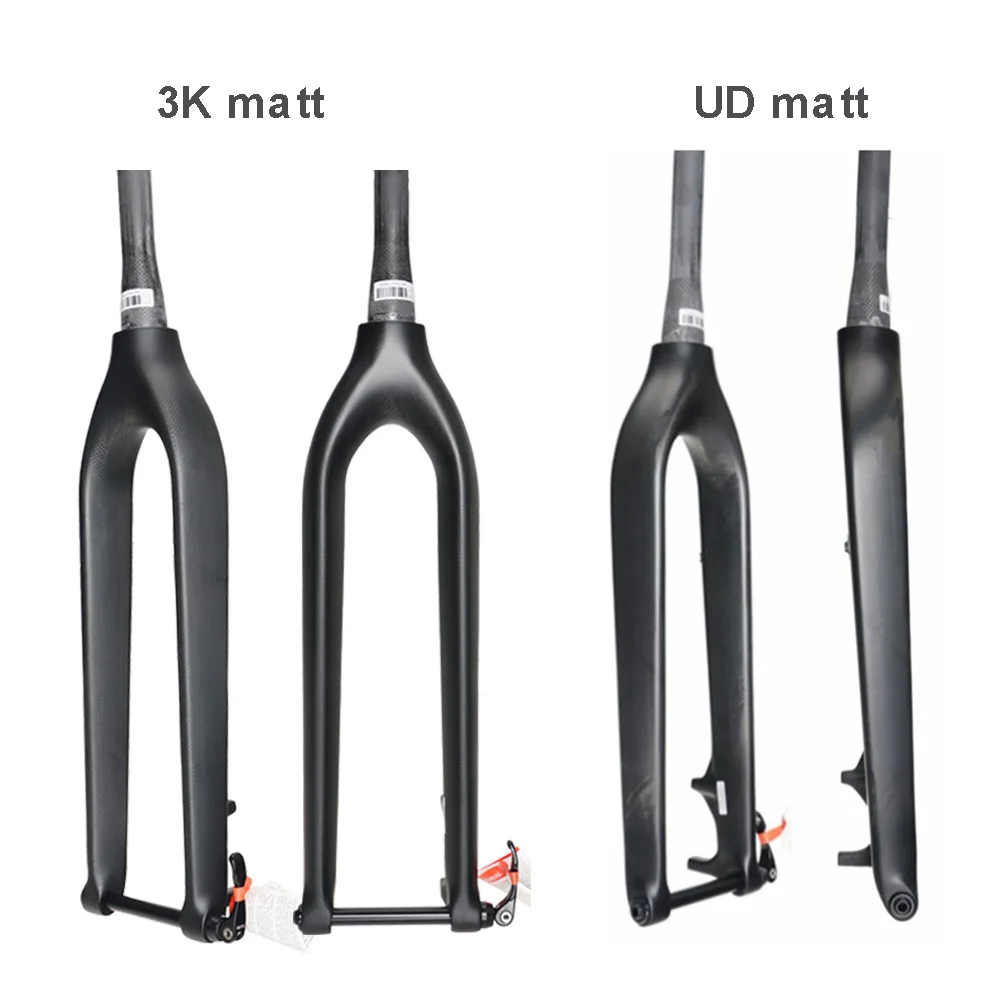 Полностью углеродная Велосипедная вилка MTB 27 5/29er жесткая UD 3k матовая коническая