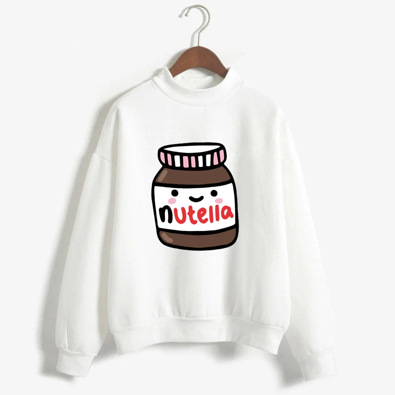 Женские забавные толстовки с капюшоном Nutella Spoof Fun Like еда Шоколадный Соус модная толстовка с капюшоном для девочек платье с длинными рукавами Топы - Цвет: White