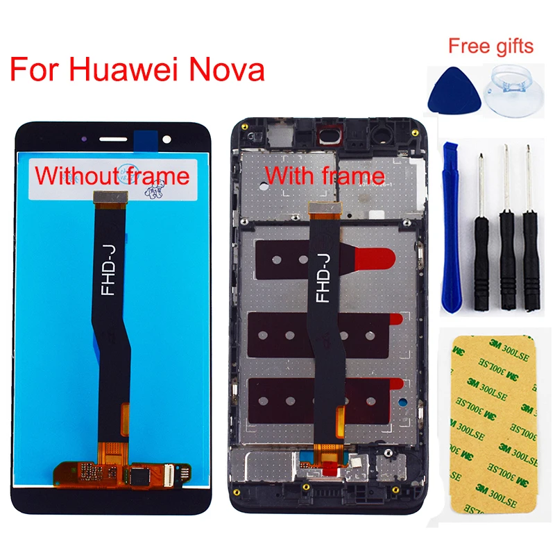 

For Huawei Nova CAZ- AL10 CAN- L13 L03 L12 L02 L11 L01 LCD Display Monitor Panel + Touch Screen Digitizer Sensor Assembly Frame