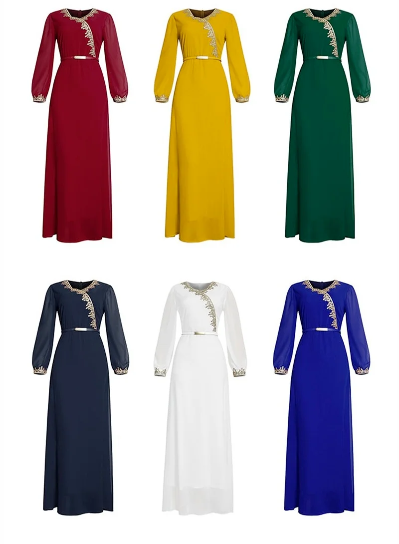 Мусульманских женщин длинное платье 2021 Новый шифоновый кафтан Marocain вечернее