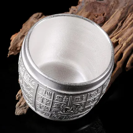 Керамическая чашка ручной работы с серебряной подкладкой из стерлингового