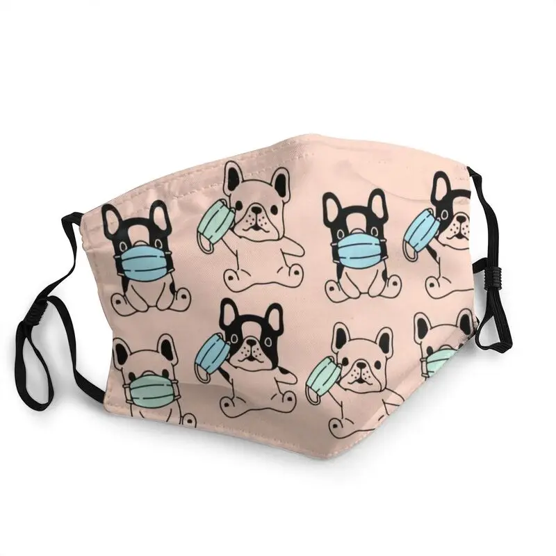 

Многоразовые розовый панель в форме французского бульдога лицевая маска для взрослых Kawaii маски собак Для мужчин против дымки Пылезащитная ...