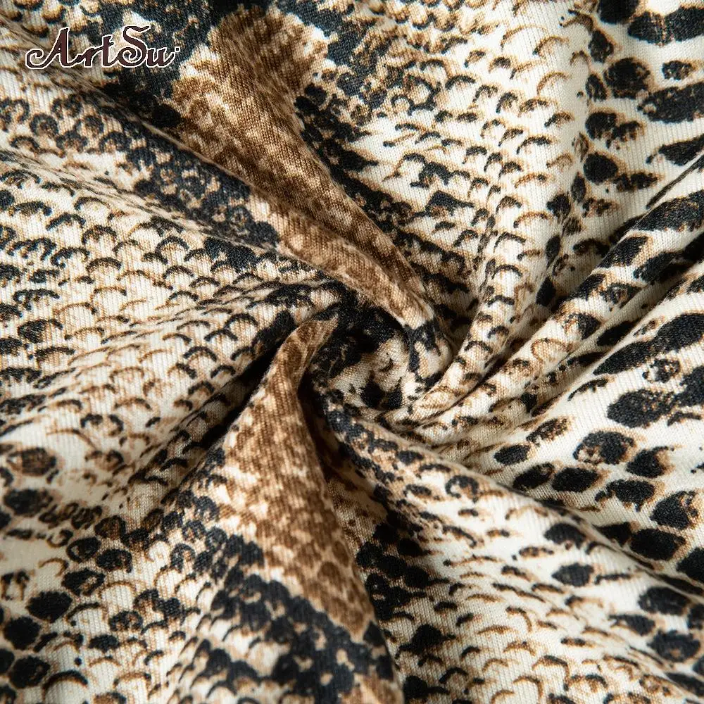 ArtSu Леопардовый принт сексуальные женские комбинезоны 2020 кружевной комбинезон с